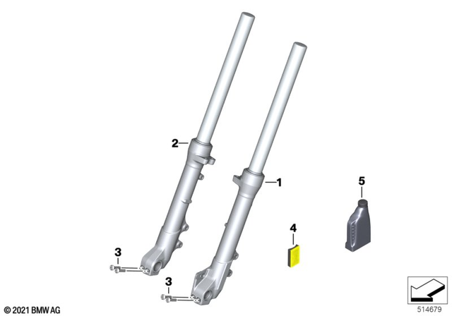 31421540521 - Front Axle, Front Suspension: Fork Leg Left -  for BMW-Motorrad Image