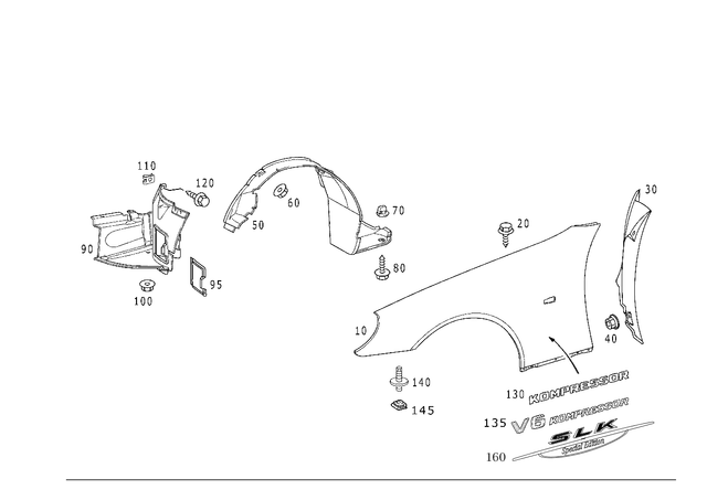 1708840122 - Attachment Parts: Cap for Mercedes-Benz: SLK230, SLK320 Image image