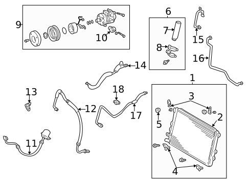 Condenser, Compressor & Lines for 2006 Toyota Sequoia #1