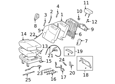 Rear Seat Components for 2005 Toyota Sienna #1