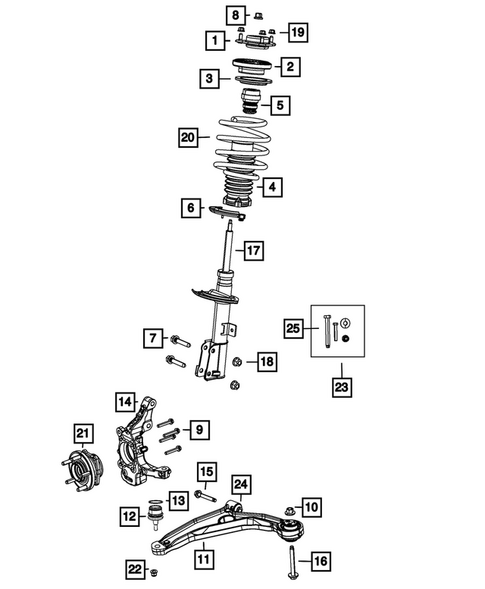 Front Suspension, Strut and Cradle for 2011 Dodge Journey #0