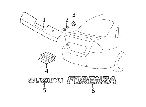 Exterior Trim - Lift Gate for 2007 Suzuki Forenza #0