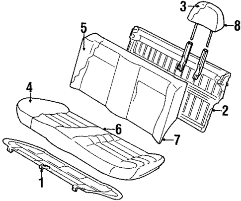 Rear Seat Components for 1995 Volkswagen Golf #1