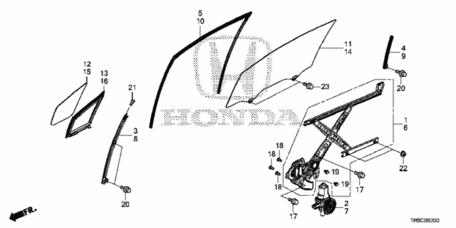 Front Door Glass - Door Regulator for 2015 Honda Civic #0