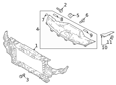 Radiator Support for 2020 Kia Stinger #0