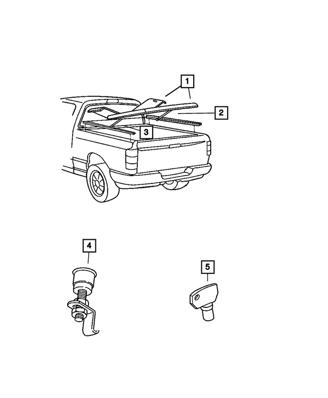 5018117AA - Mopar Accessories - Component Parts: Hard-tonneau Lock Kit for Mopar Image