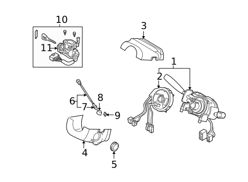 Shroud, Switches & Levers for 2005 Kia Sedona #0