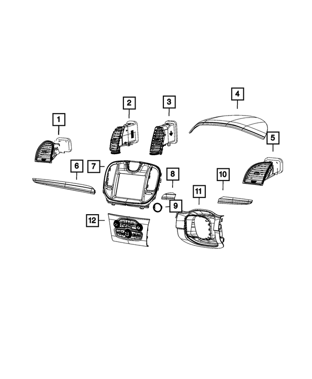 68293634AD - Interior Trim: Vehicle Feature Controls Center Stack for Mopar Image