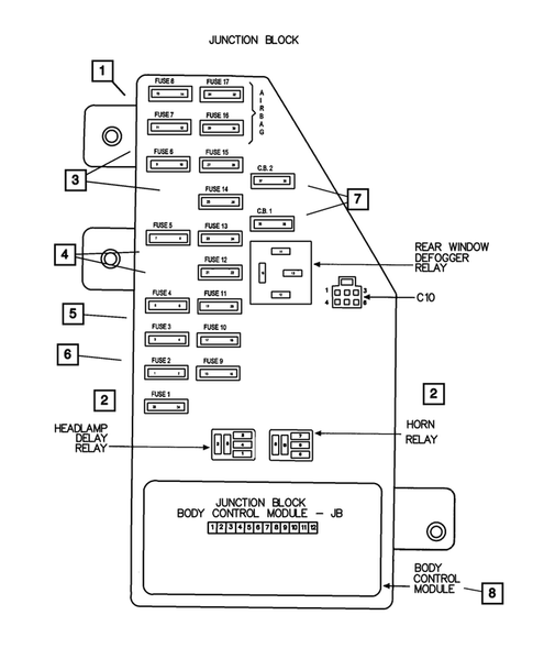 Relays for 2005 Chrysler Sebring #1