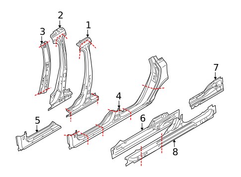 Center Pillar & Rocker for 2011 Volvo XC70 #0
