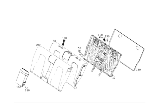 Rear Folding Backrest for 2021 Mercedes-Benz A 35 AMG&reg; #0