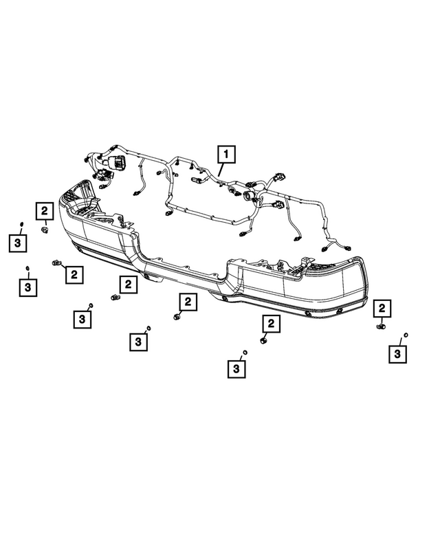 68646798AA - Frame, Bumper and Fascia: Rear Bumper Wiring for Mopar Image