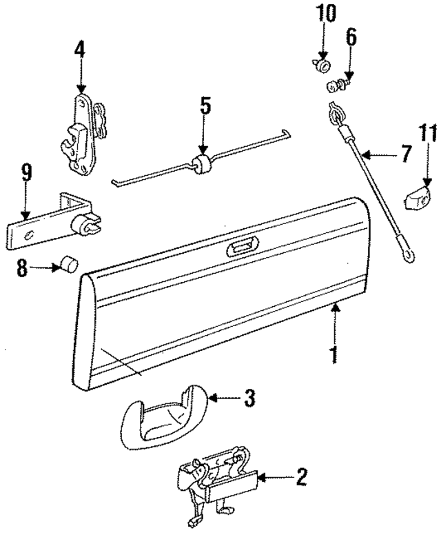 55075698AC - Body: Tailgate Latch Rod for Mopar Image