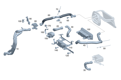 Heating Water Line for 2022 Mercedes-Benz EQS AMG #0