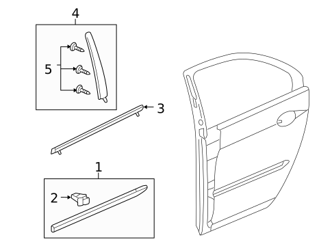 Exterior Trim - Rear Door for 2009 Acura RL #0