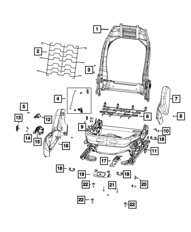 68248248AC - Interior Trim: Front Seat Back Frame for Mopar Image image