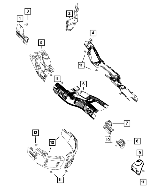 55399273AE - Exhaust: Brake &amp; Fuel Line Shield for Mopar Image image