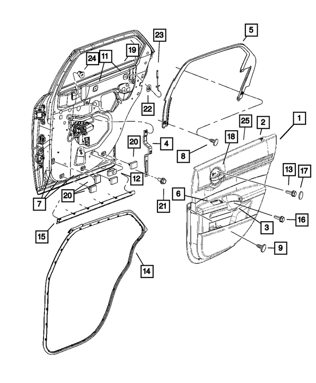 1LF461DVAA - Interior Trim: Rear Door Trim Panel, Right for Mopar Image image