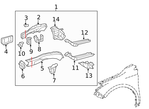 Structural Components & Rails for 2016 Toyota Avalon #0