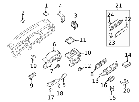 Instrument Panel Components for 2010 Suzuki Equator #0