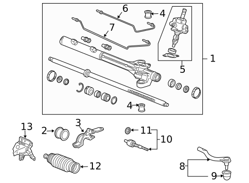Steering Gear & Linkage for 2004 Acura TL #0