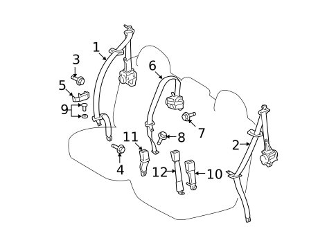Seat Belt for 2010 Toyota Highlander #0