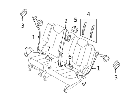 Second Row Seat Belts for 2009 Kia Rondo #0
