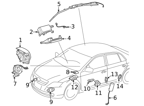 Air Bag Components for 2007 Toyota Avalon #0