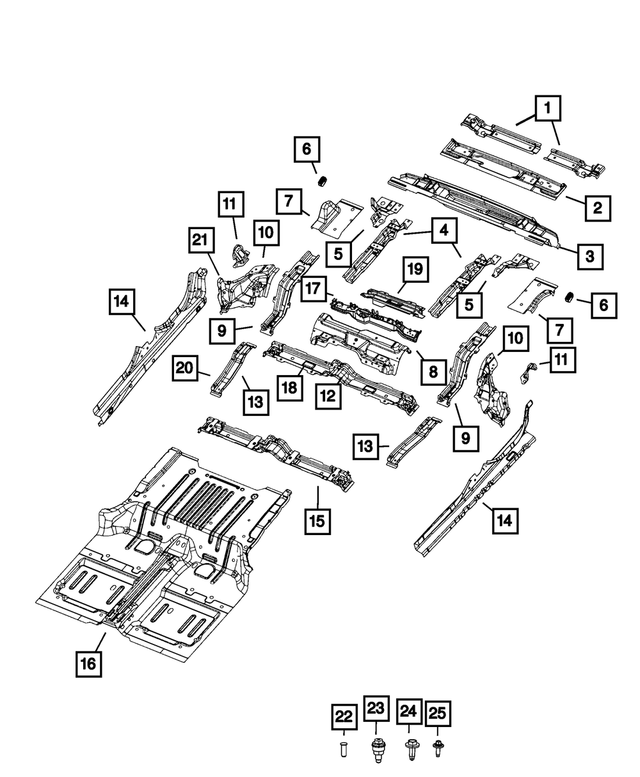« 68410122AD – Body Sheet Metal Except Doors : Plancher Plancher pour Mopar Image »