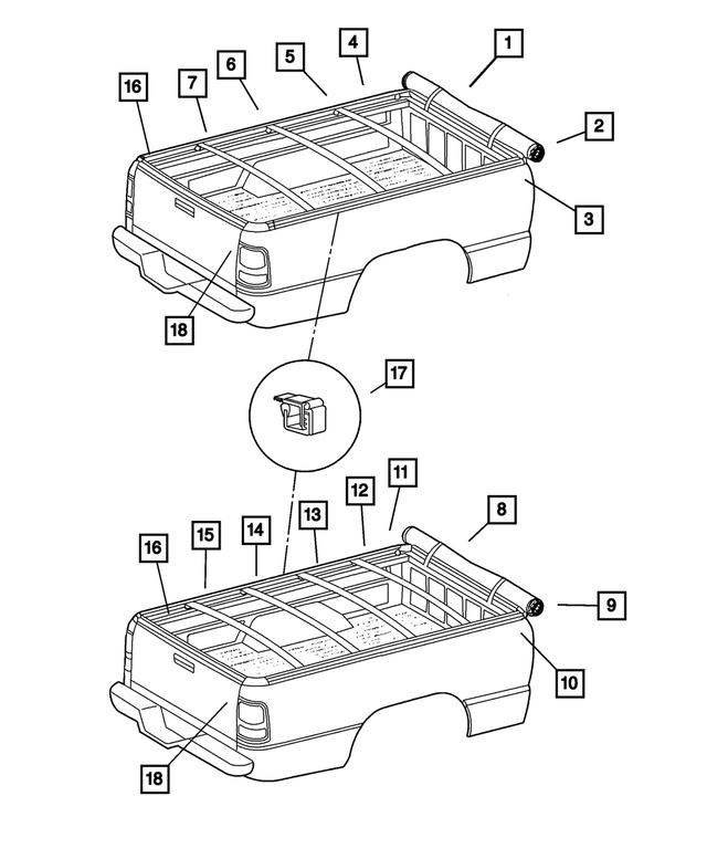 55276847AA - Body Sheet Metal Except Doors: Tonneau Cover Assy for Mopar Image
