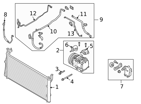 A/C Condenser & Evaporator for 2005 Kia Amanti #0