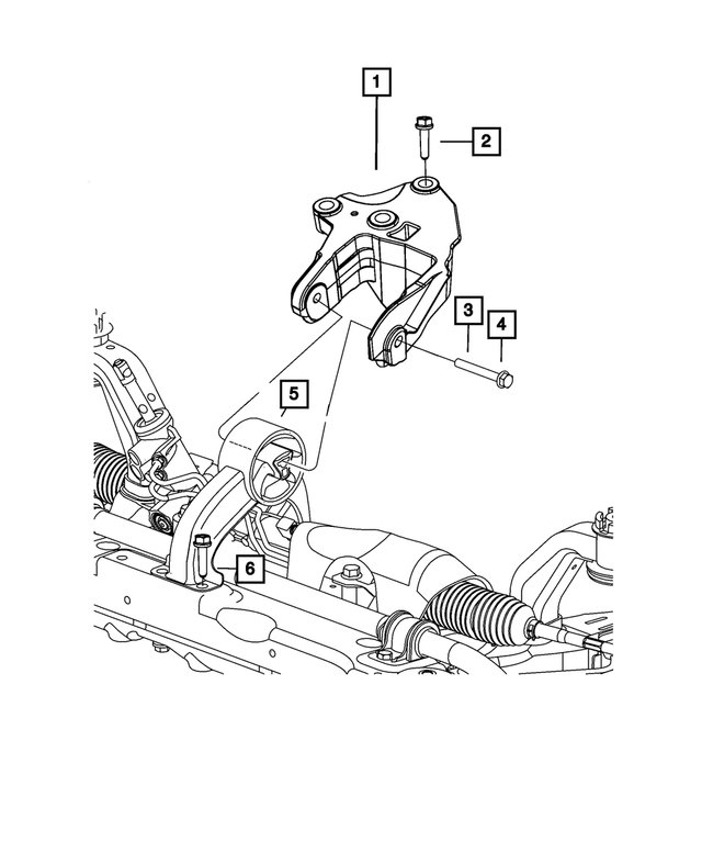 5090607AB - Engine: Engine Mount Bracket, Rear for Mopar Image