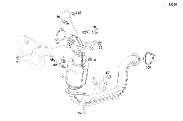 2474905902 - Exhaust System: Exhaust Gas Line, Front for Mercedes-Benz: 220a, A220, A35 AMG, CLA250, CLA35 AMG, GLA250, GLA35 AMG, GLB250, GLB35 AMG Image image