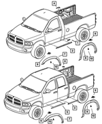 55077167AC - Exterior Ornamentation: Cab Molding, Left for Mopar Image