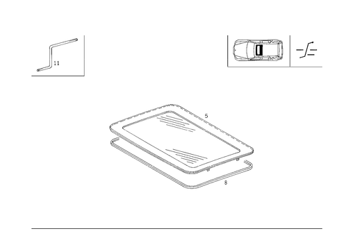 Sliding/Lifting Roof Plate for 2002 Mercedes-Benz ML55 AMG #0