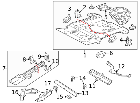 Rear Floor & Rails for 2010 Audi TT Quattro #0