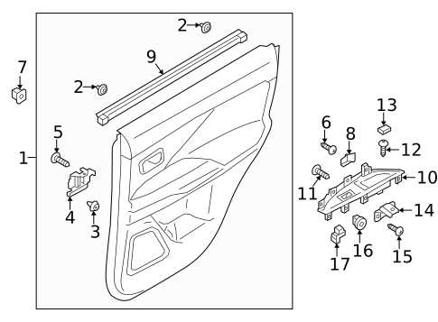 Interior Trim - Rear Door for 2007 Mitsubishi Outlander #8