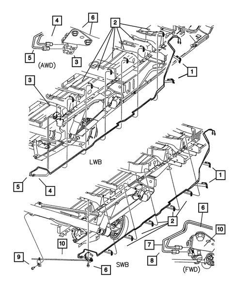 Brake Lines and Hoses for 2002 Dodge Caravan #2
