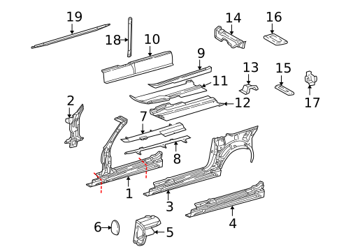 Rocker Panel for 2003 Mercedes-Benz SLK 32 AMG&reg; #0