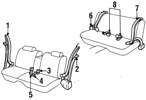 Front Seat Belts for 1991 Oldsmobile 98 #0