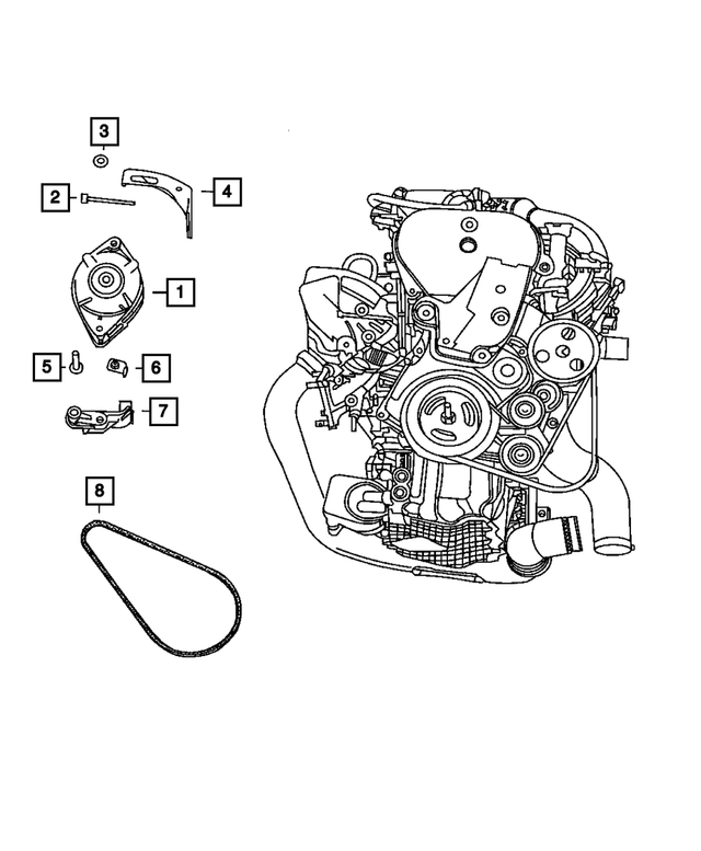 4891533AA - Electrical: Alternator Adjusting Bracket for Mopar Image