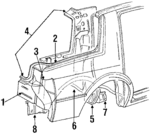 4386494 - Body: Upper Extension for Chrysler: LeBaron | Dodge: Spirit Image