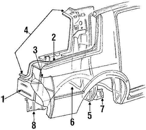 Inner Structure for 1991 Dodge Spirit #0