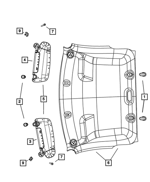 Headliners-Visors-Assist Straps for 2011 Ram 2500 #0