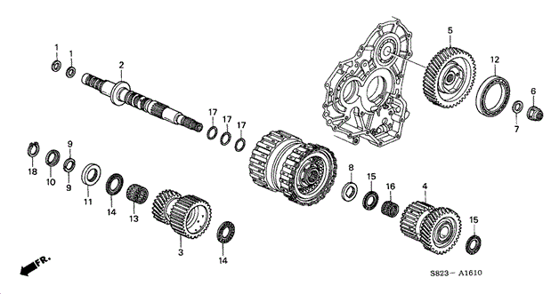 AT Secondary Shaft (V6) for 2001 Honda Accord #0