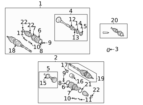 Drive Axles for 2003 Toyota Highlander #0