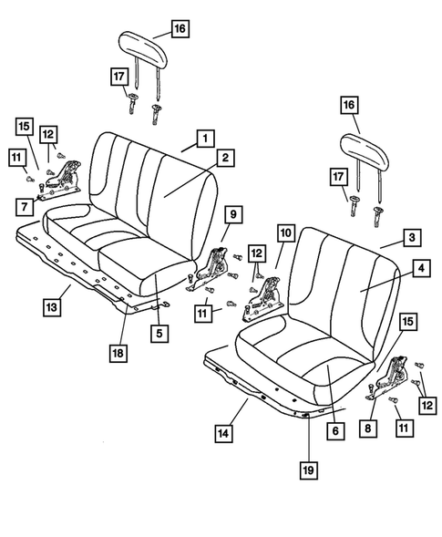 Rear Seats - Second Row for 2012 Ram 3500 #8