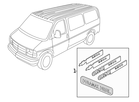 Exterior Trim - Front Door for 2017 GMC Savana 2500 #0