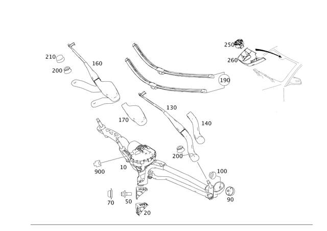 2128201340 - Electrical System: Wiper System for Mercedes-Benz: CLS400, CLS550, CLS63 AMG, CLS63 AMG S, E250, E350, E400, E550, E63 AMG, E63 AMG S Image image