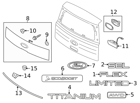 Exterior Trim - Lift Gate for 2010 Ford Flex #0